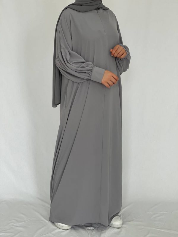 abaya soie de médine gris