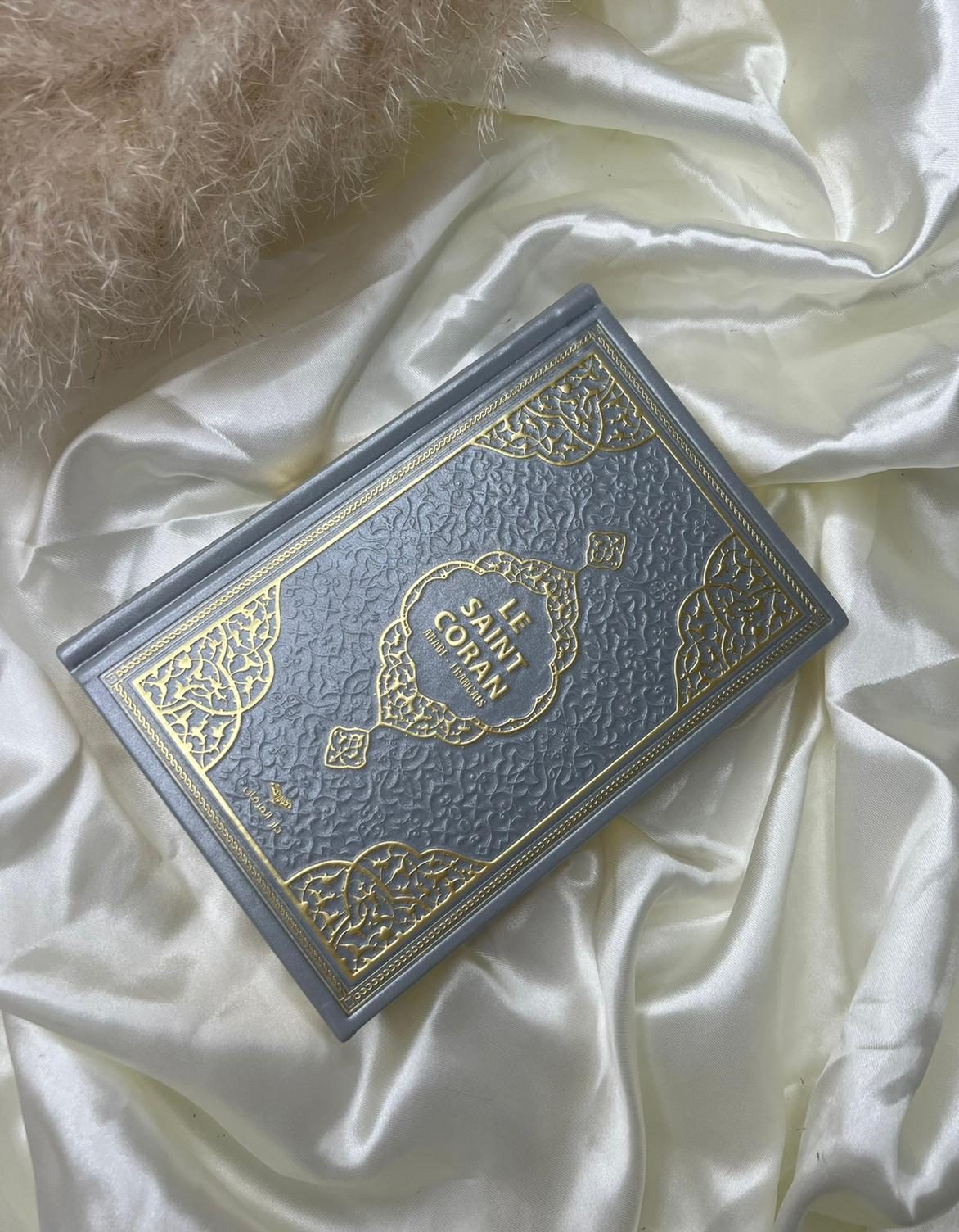 coran arabe français gris et doré coran arabe français gris et doré