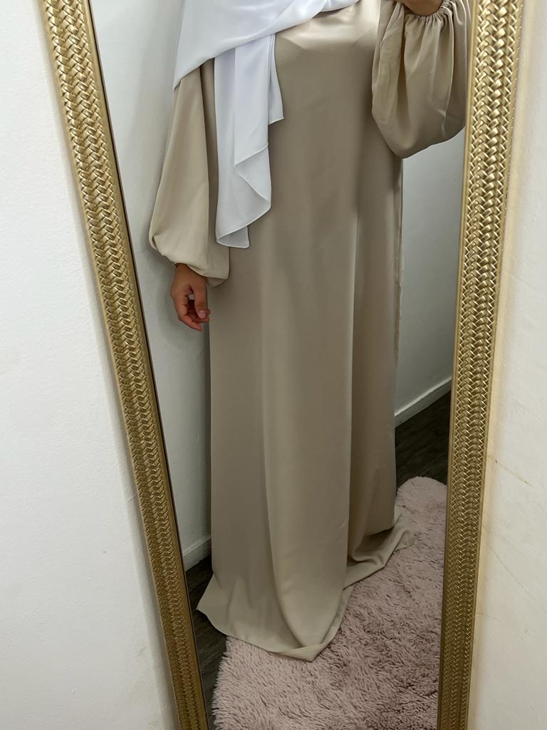 abaya beige nude