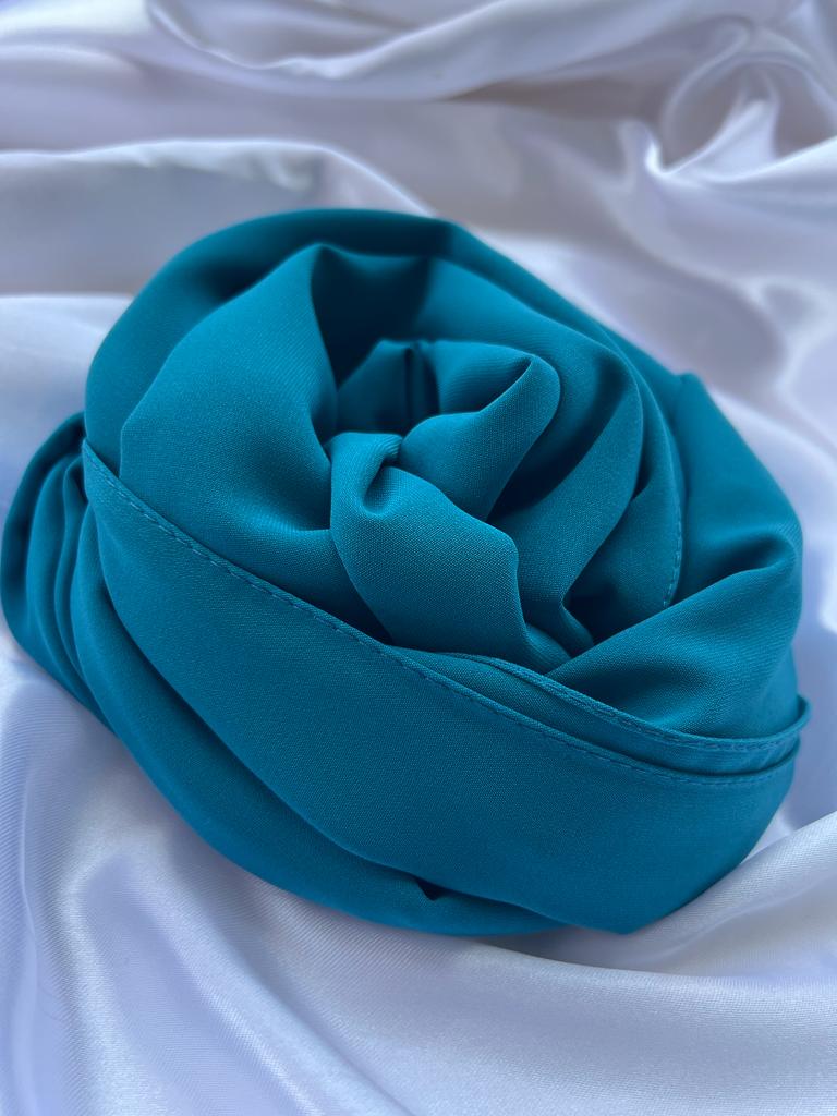 soie de médine voile hijab soie de médine couleur bleu canard