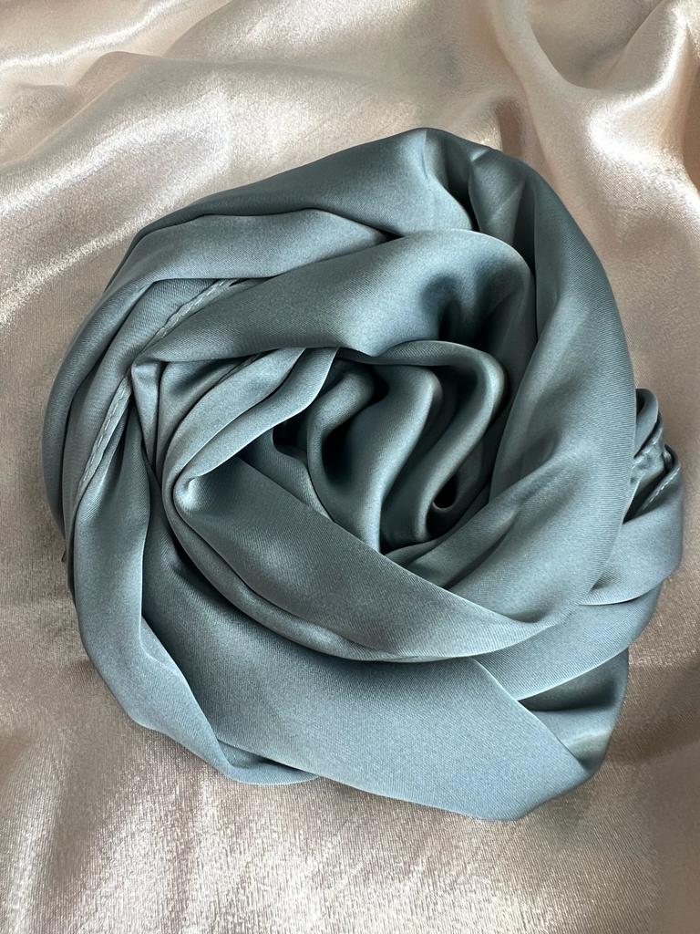 hijab satin bleu